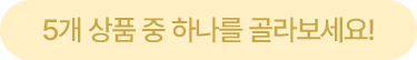 5개 상품 중 하나를 골라보세요!
